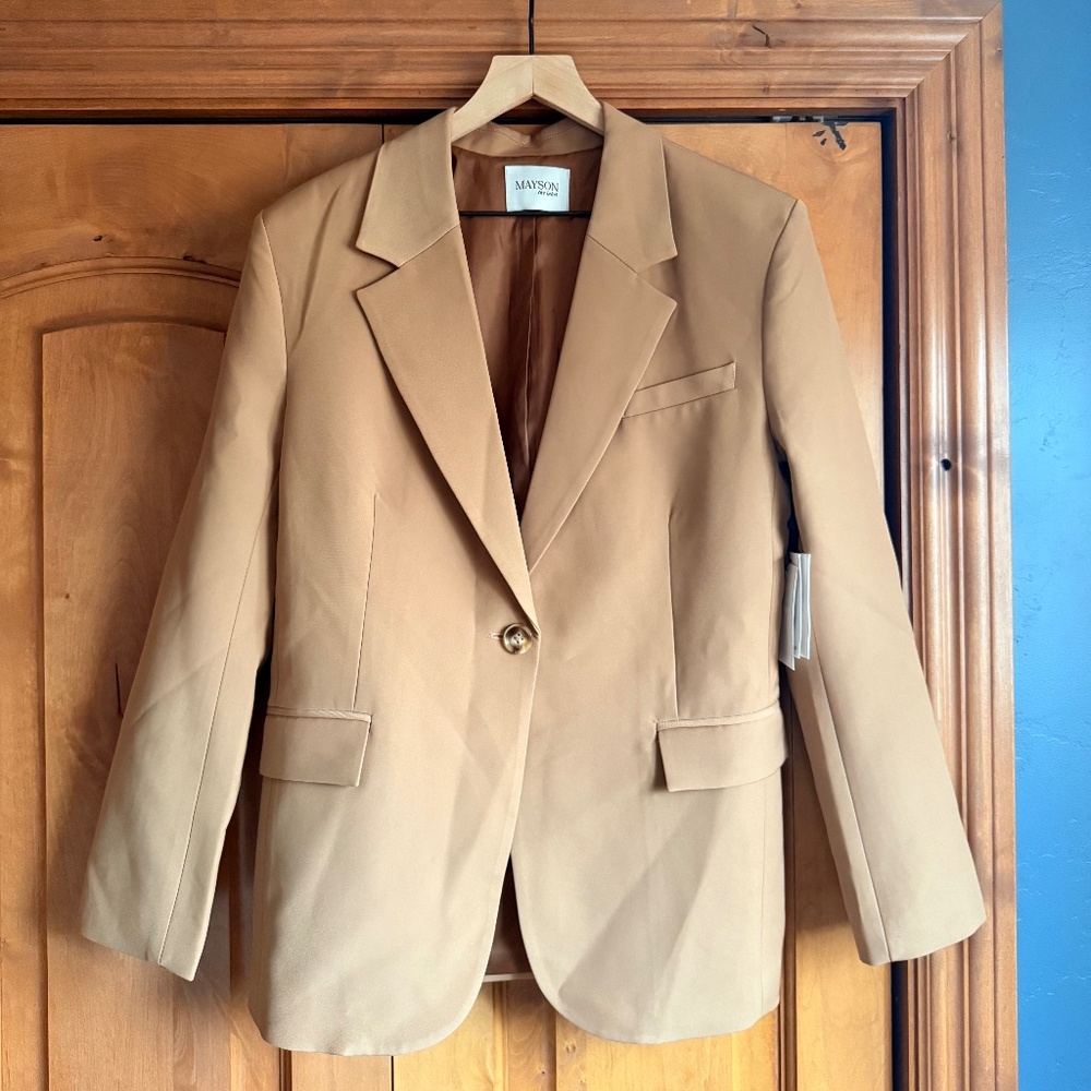 Mayson The Label Boyfriend Blazer – Camel – NWT